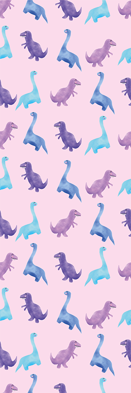 Bedroom vinyl carpet with pink dinosaurs design - TenStickers