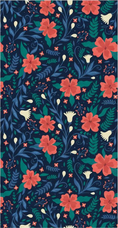Bedroom vinyl carpet with nordic floral design - TenStickers