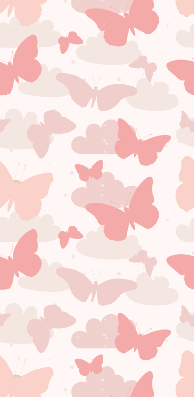 Bedroom vinyl carpet with pastel butterfly design - TenStickers