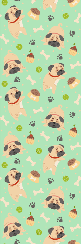 Bedroom vinyl carpet plump bulldog with a bone - TenStickers