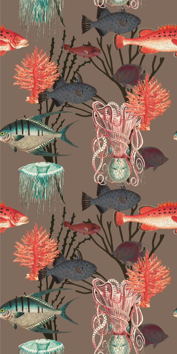 Bedroom vinyl carpet coral aquatic life design - TenStickers