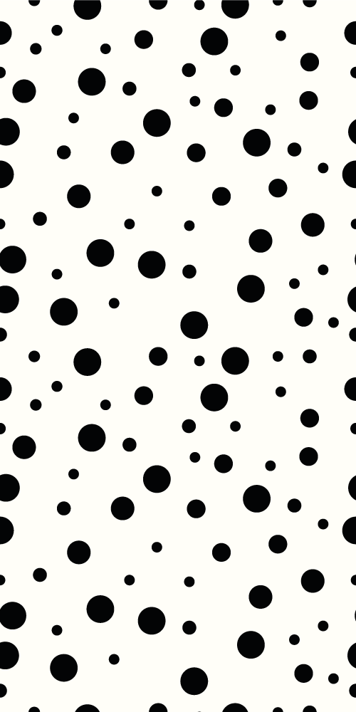 Bedroom vinyl carpet in black and white polka dots - TenStickers