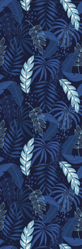 Bedroom vinyl carpet in blue maranta and panther - TenStickers