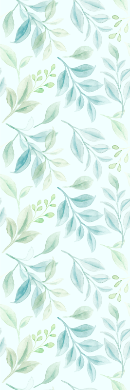 Green thin leaves bedroom vinyl carpet - TenStickers