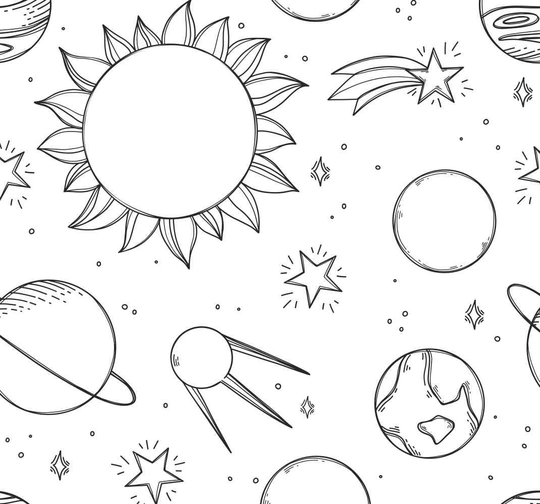 Kids' bedroom vinyl carpet space adventure - TenStickers