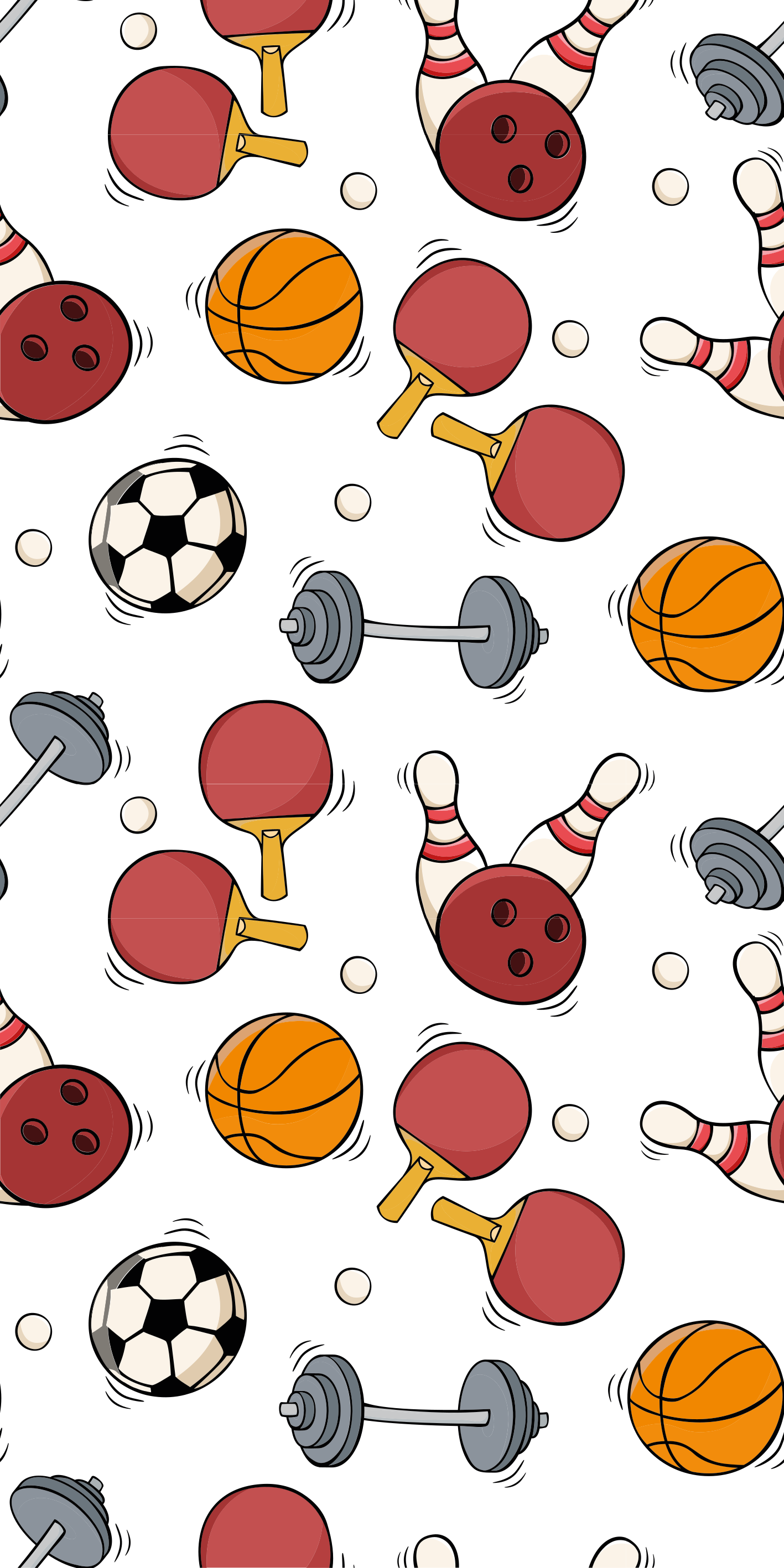 Bedroom vinyl carpet with sports doodle design - TenStickers
