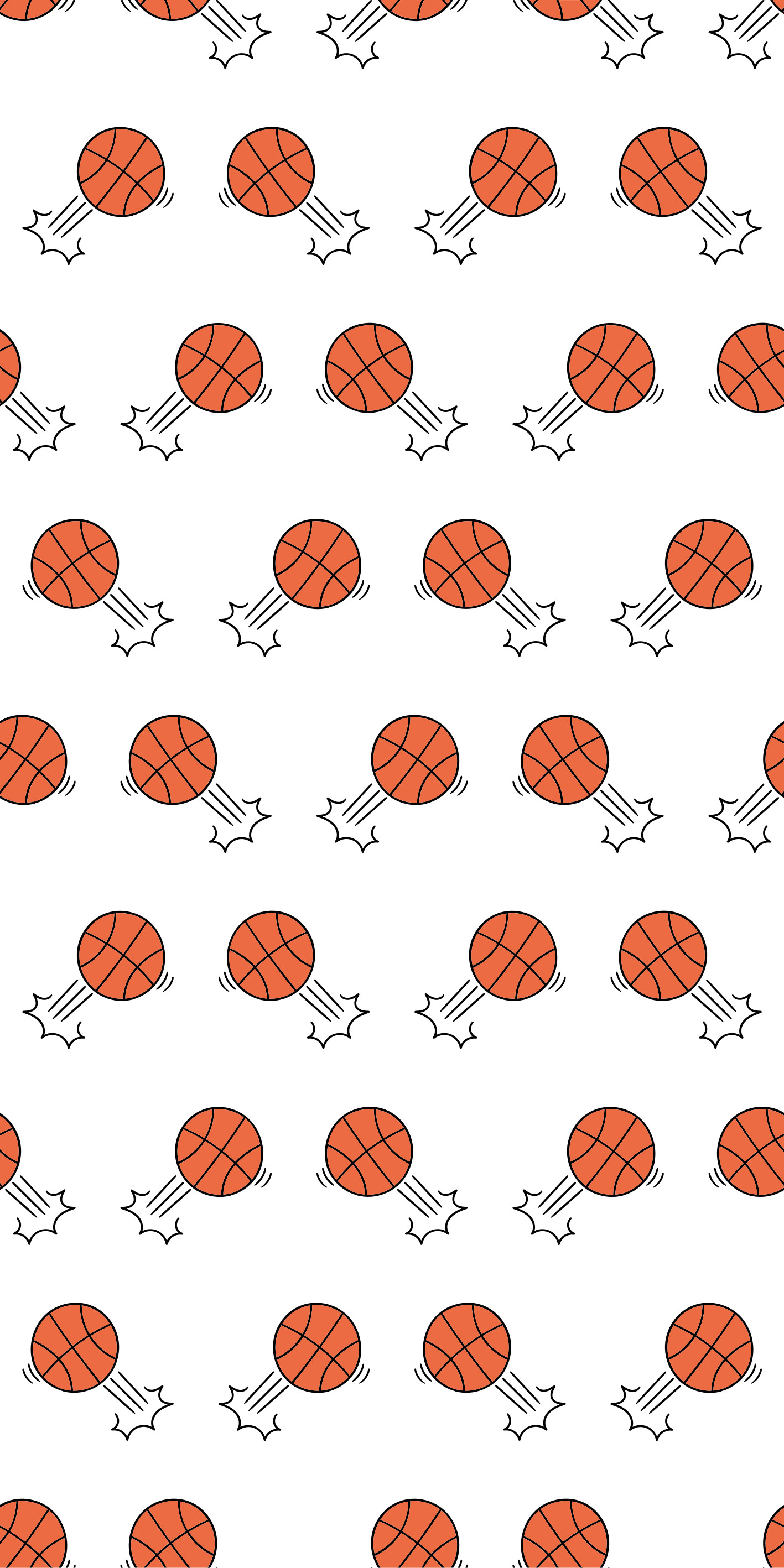 Bedroom vinyl carpet with hand-drawn basketballs design - TenStickers