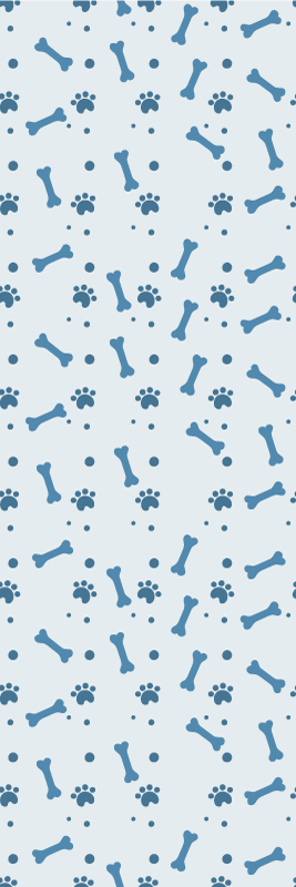 Bedroom vinyl carpet with blue dog bone design - TenStickers
