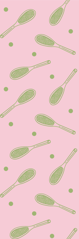 Bedroom vinyl carpet with seamless tennis racket design - TenStickers