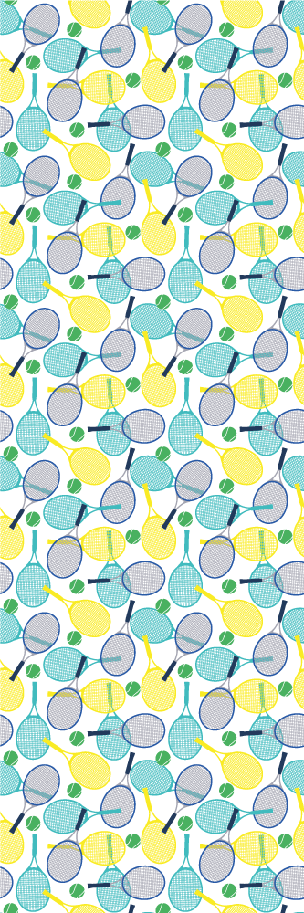 Bedroom vinyl carpet with vibrant racket patterns - TenStickers
