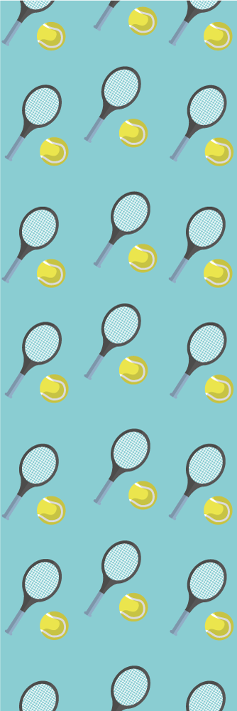 Bedroom vinyl carpet with tennis rackets and balls pattern - TenStickers