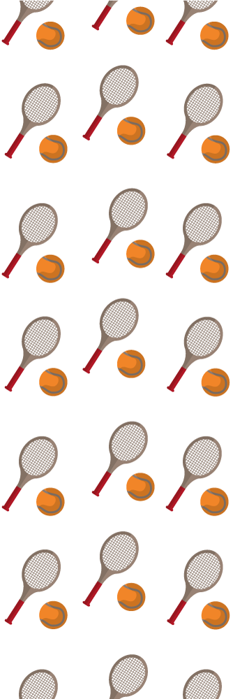 Bedroom vinyl carpet with orange tennis rackets - TenStickers
