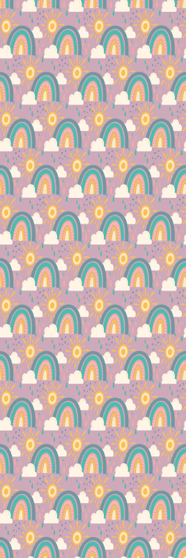 Cute sun and rainbow pattern bedroom vinyl carpet - TenStickers