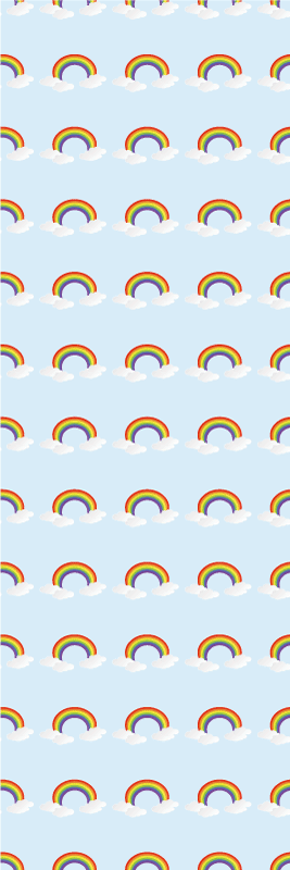 Colorful rainbow and clouds bedroom vinyl carpet - TenStickers