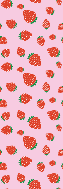 Bedroom vinyl carpet with strawberry pattern on pink - TenStickers