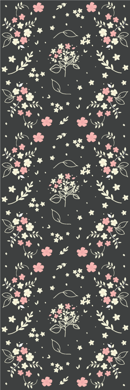 Bedroom vinyl carpet in gray with small pink dots - TenStickers