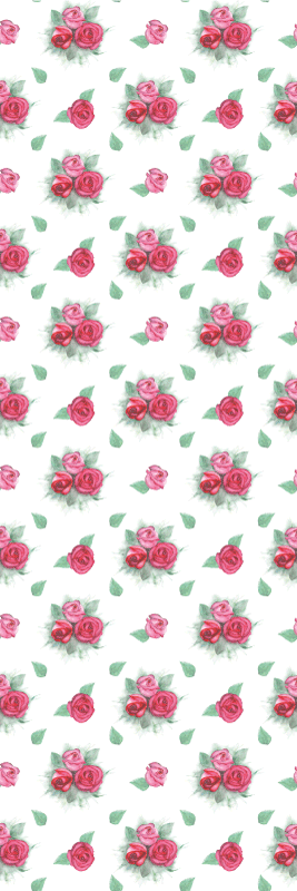 Bedroom vinyl carpet with pink and red roses pattern - TenStickers