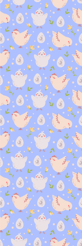 Bedroom vinyl carpet with chicken characters for kids - TenStickers