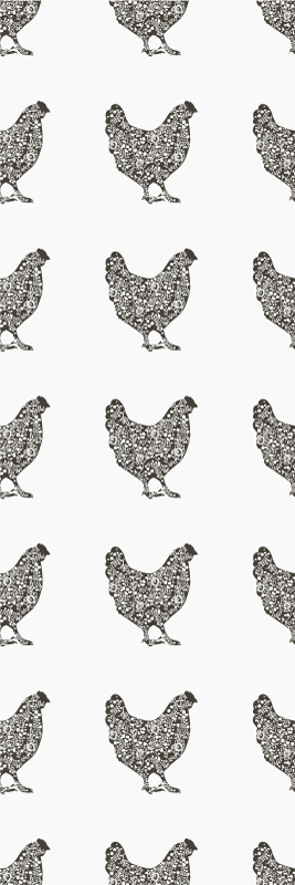 Bedroom vinyl carpet with black hen design - TenStickers