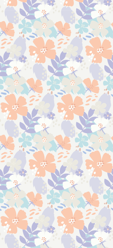 Bedroom vinyl carpet with original nordic flowers - TenStickers