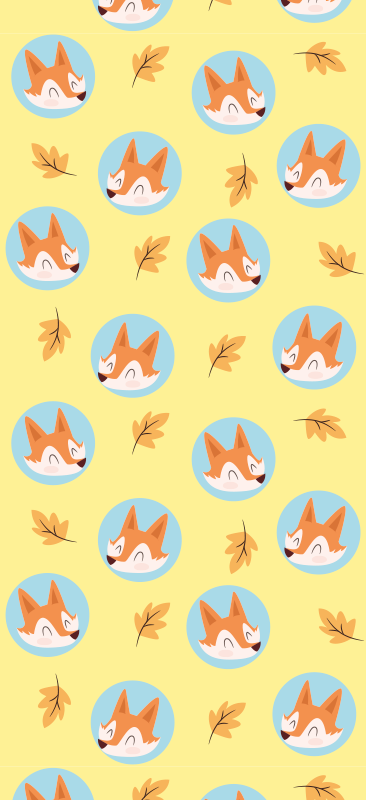 Bedroom vinyl carpet with nordic style foxes - TenStickers