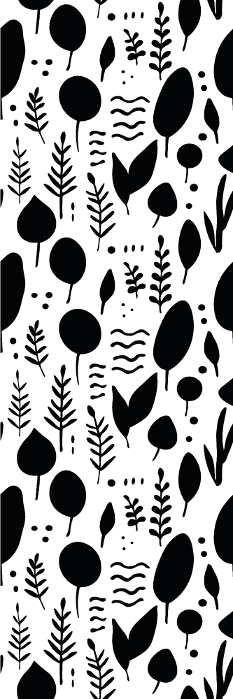 Bedroom vinyl carpet with black and white nature images - TenStickers