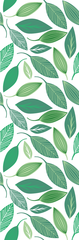 Bedroom vinyl carpet with green leaves pattern - TenStickers