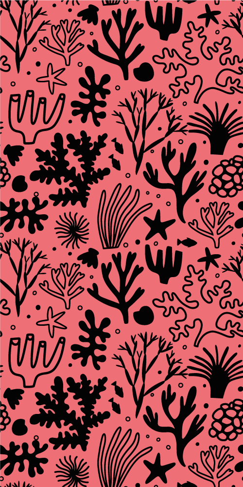 Bedroom vinyl carpet australian leaves red and black - TenStickers