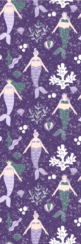 Bedroom vinyl carpet mermaid splash design - TenStickers