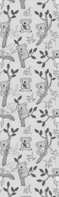 Bedroom vinyl carpet in gray koala pattern - TenStickers