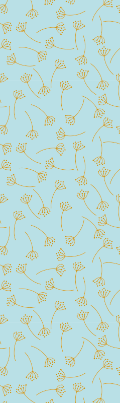 Bedroom vinyl carpet blue nordic plants design - TenStickers