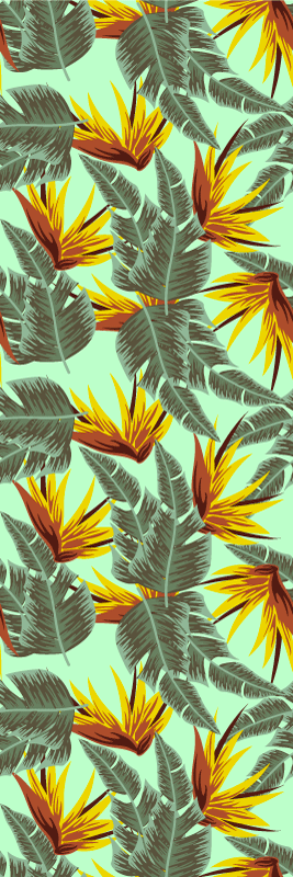 Bedroom vinyl carpet with green and yellow leaves - TenStickers