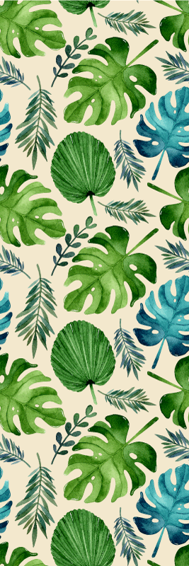 Bedroom vinyl carpet with tropical green leaf pattern - TenStickers