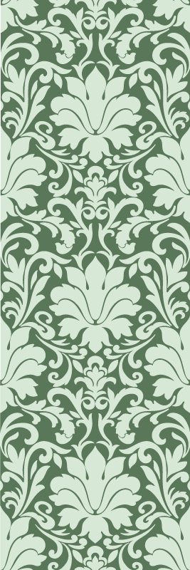 Bedroom vinyl carpet in emerald ornamental green - TenStickers