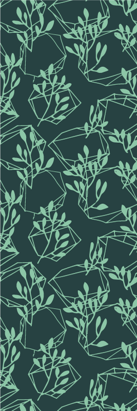 Bedroom vinyl carpet with green vintage plants - TenStickers