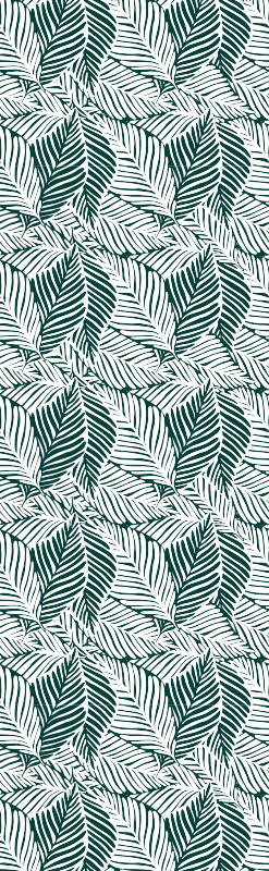 Bedroom vinyl carpet in green and white leaf design - TenStickers