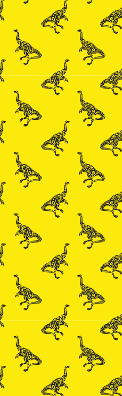 Bedroom vinyl carpet with yellow brachiosaurus symbols - TenStickers