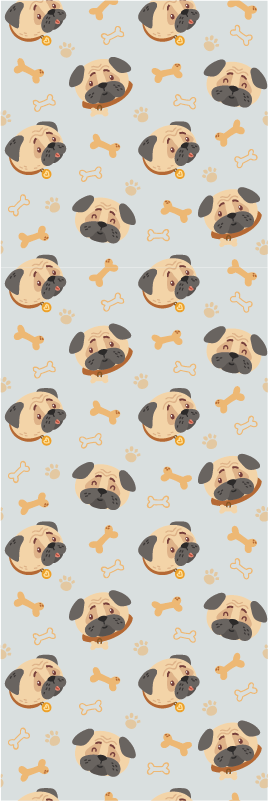 Bedroom vinyl carpet with british bulldog puppies pattern - TenStickers