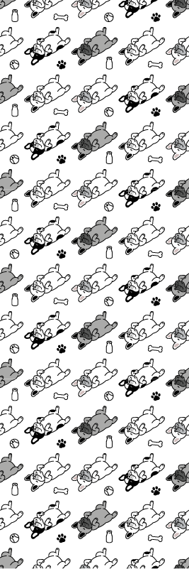 Bedroom vinyl carpet with black and gray dog pattern - TenStickers
