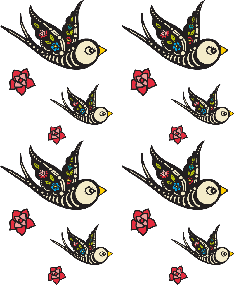 Bedroom vinyl carpet mexican birds - TenStickers