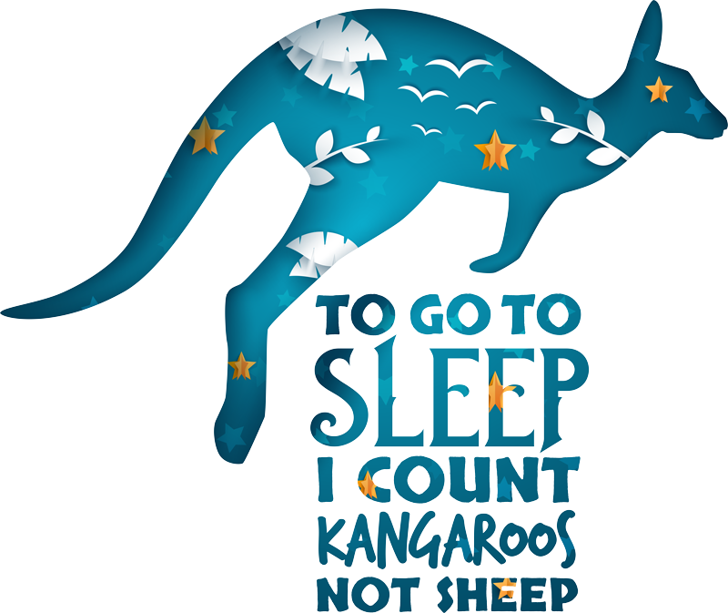 Bedroom vinyl carpet sleep count kangaroo - TenStickers
