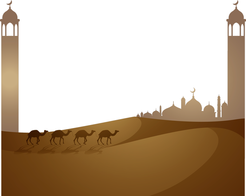 Bedroom vinyl carpet islamic mosque and camels - TenStickers