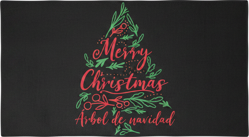 Bedroom vinyl carpet merry christmas tree - TenStickers