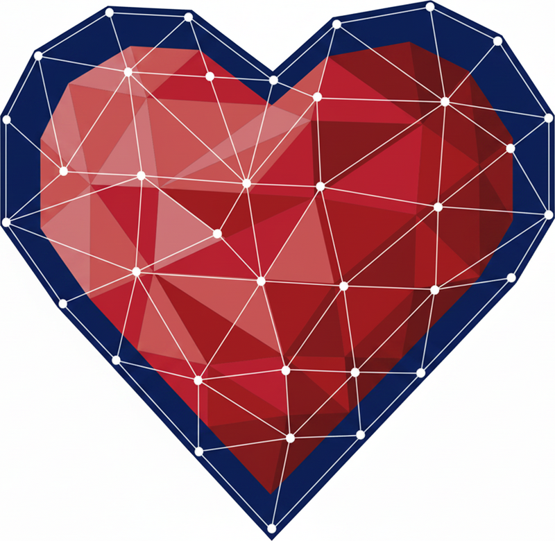 Bedroom vinyl carpet geometric heart origami sticker - TenStickers