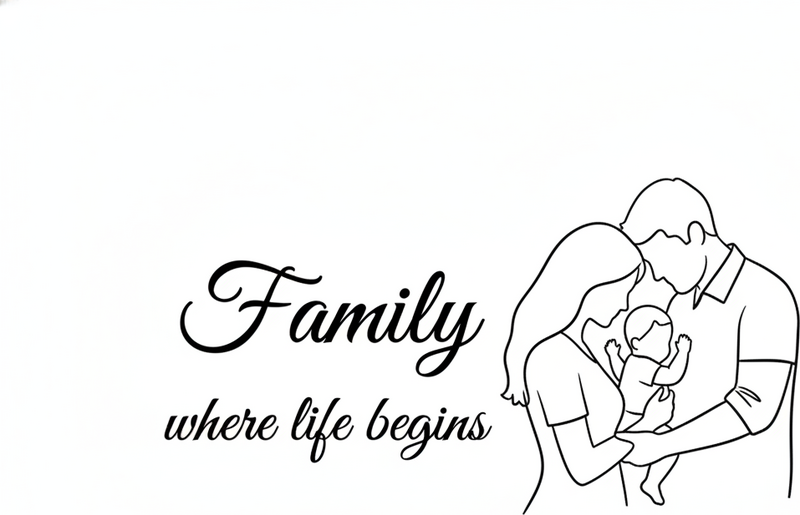 Bedroom vinyl carpet family where life begins - TenStickers