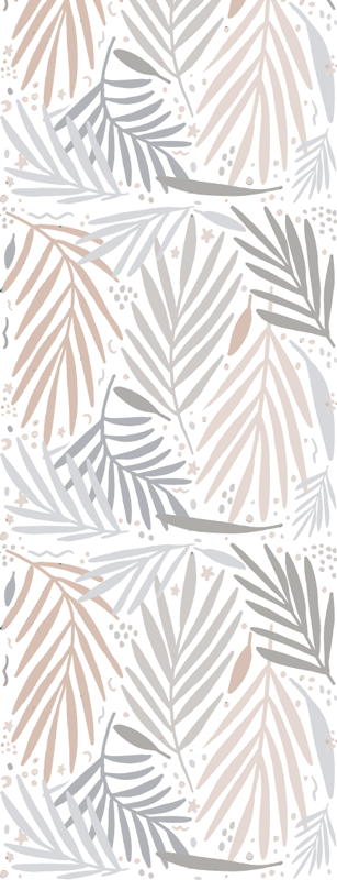 Nordic vinyl carpet with white and gray leaf pattern - TenStickers