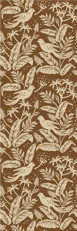 Nordic vinyl carpet with golden and brown birds - TenStickers