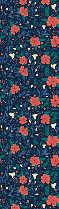 Nordic vinyl carpet with artistic floral design - TenStickers