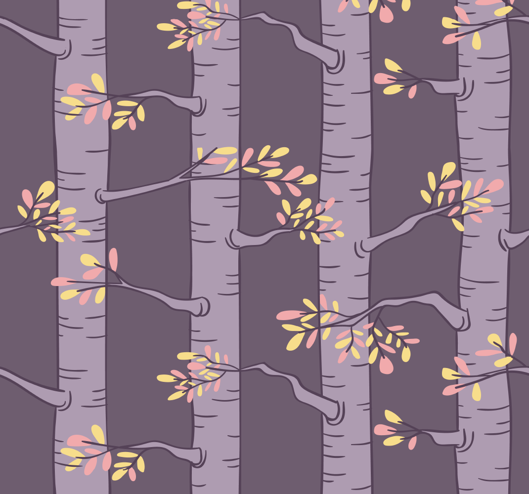 Nordic vinyl carpet forest wallpaper with nordic trees - TenStickers