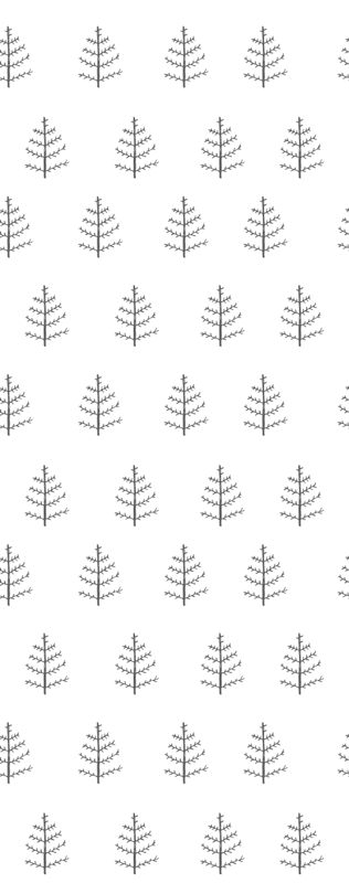 Nordic vinyl carpet with gray minimalist tree shapes - TenStickers
